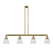Cone - 4 Light - 51 inch - Brushed Brass - Stem Hung - Adjustable Island Light