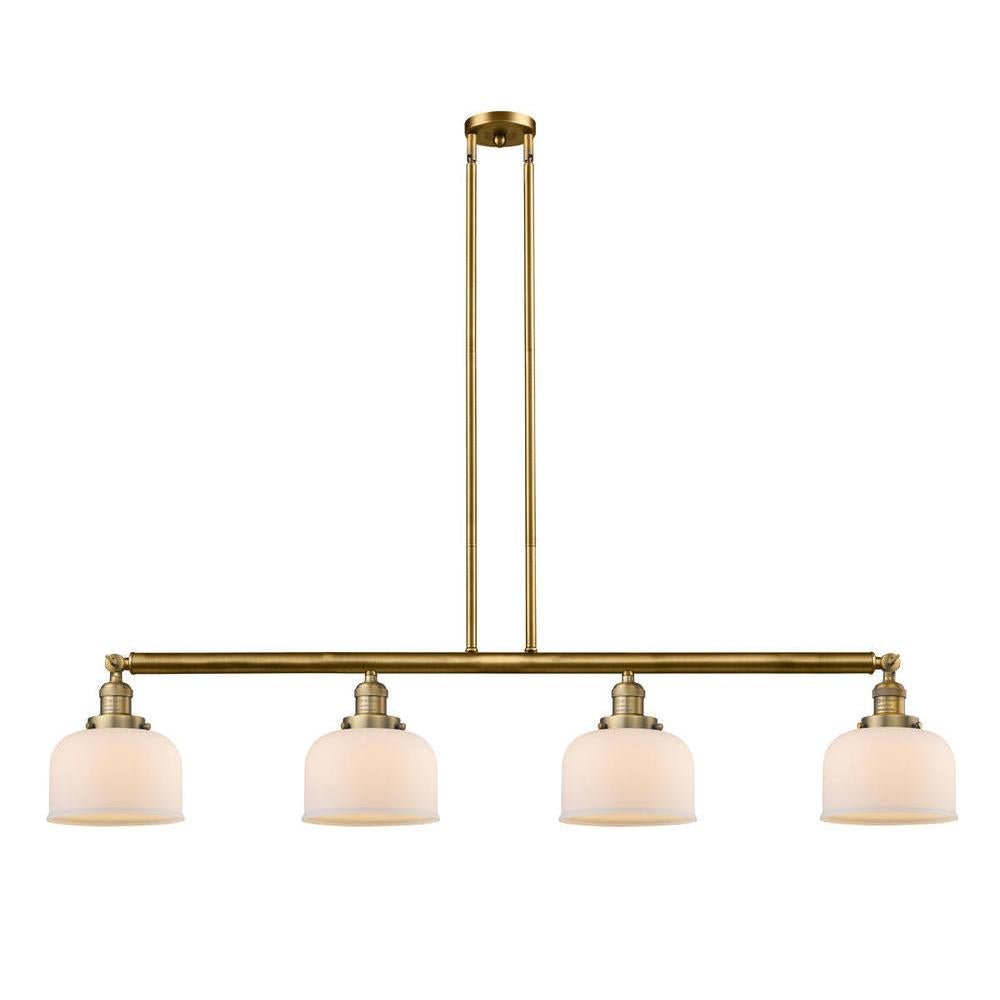 Bell - 4 Light - 53 inch - Brushed Brass - Stem Hung - Adjustable Island Light