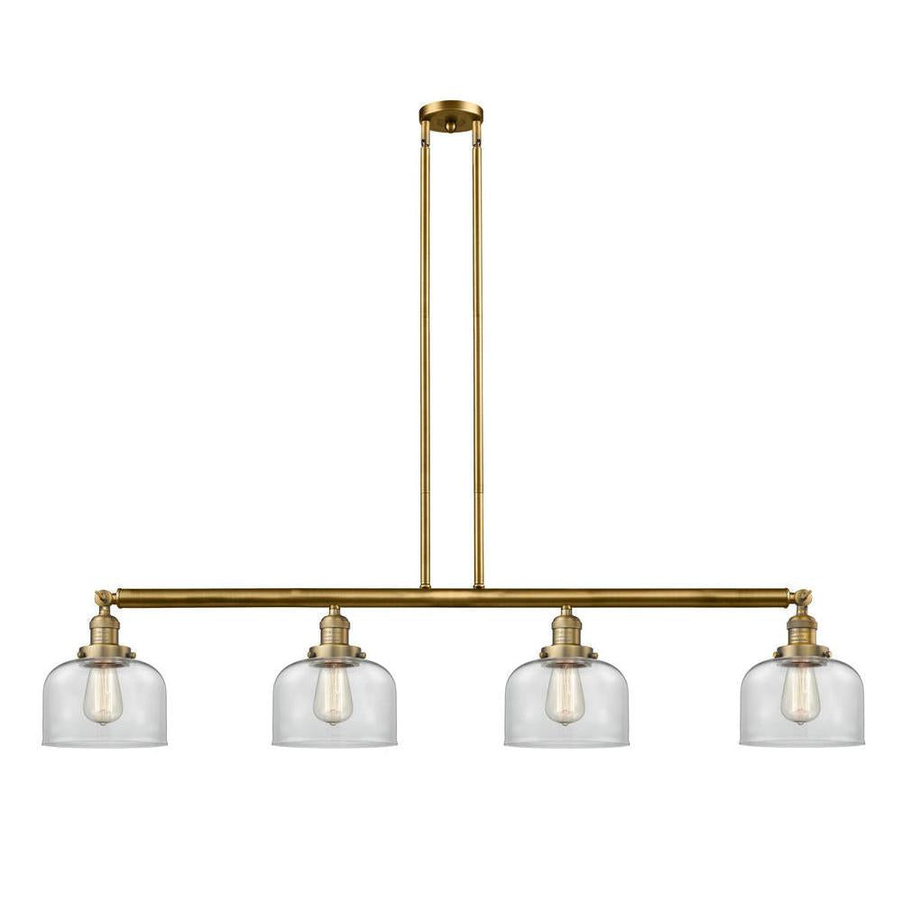 Bell - 4 Light - 53 inch - Brushed Brass - Stem Hung - Adjustable Island Light