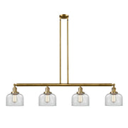 Bell - 4 Light - 53 inch - Brushed Brass - Stem Hung - Adjustable Island Light