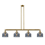 Bell - 4 Light - 53 inch - Brushed Brass - Stem Hung - Adjustable Island Light