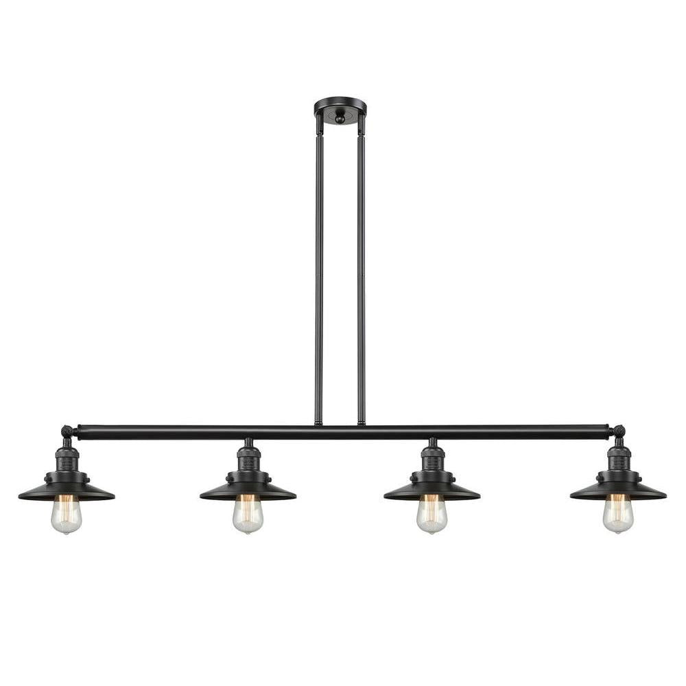Railroad - 4 Light - 53 inch - Oil Rubbed Bronze - Stem Hung - Island Light
