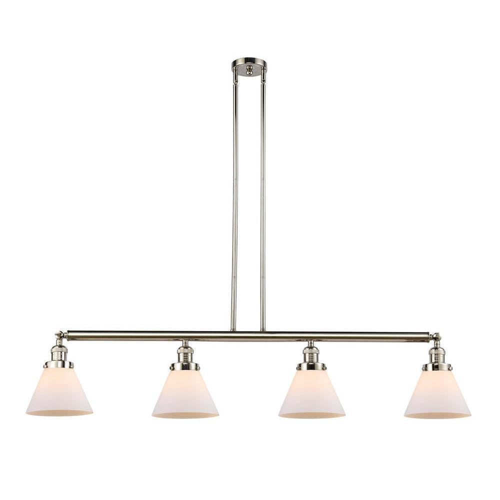 Cone - 4 Light - 52 inch - Polished Nickel - Stem Hung - Adjustable Island Light
