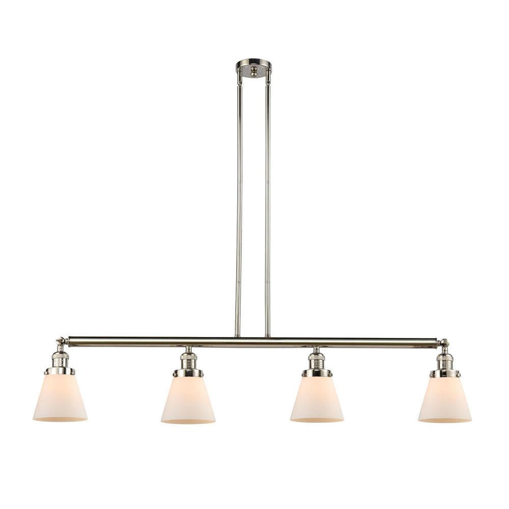 Cone - 4 Light - 51 inch - Polished Nickel - Stem Hung - Adjustable Island Light