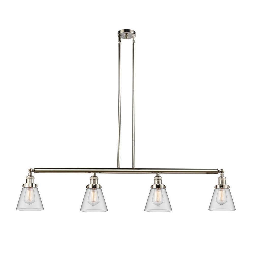 Cone - 4 Light - 51 inch - Polished Nickel - Stem Hung - Adjustable Island Light