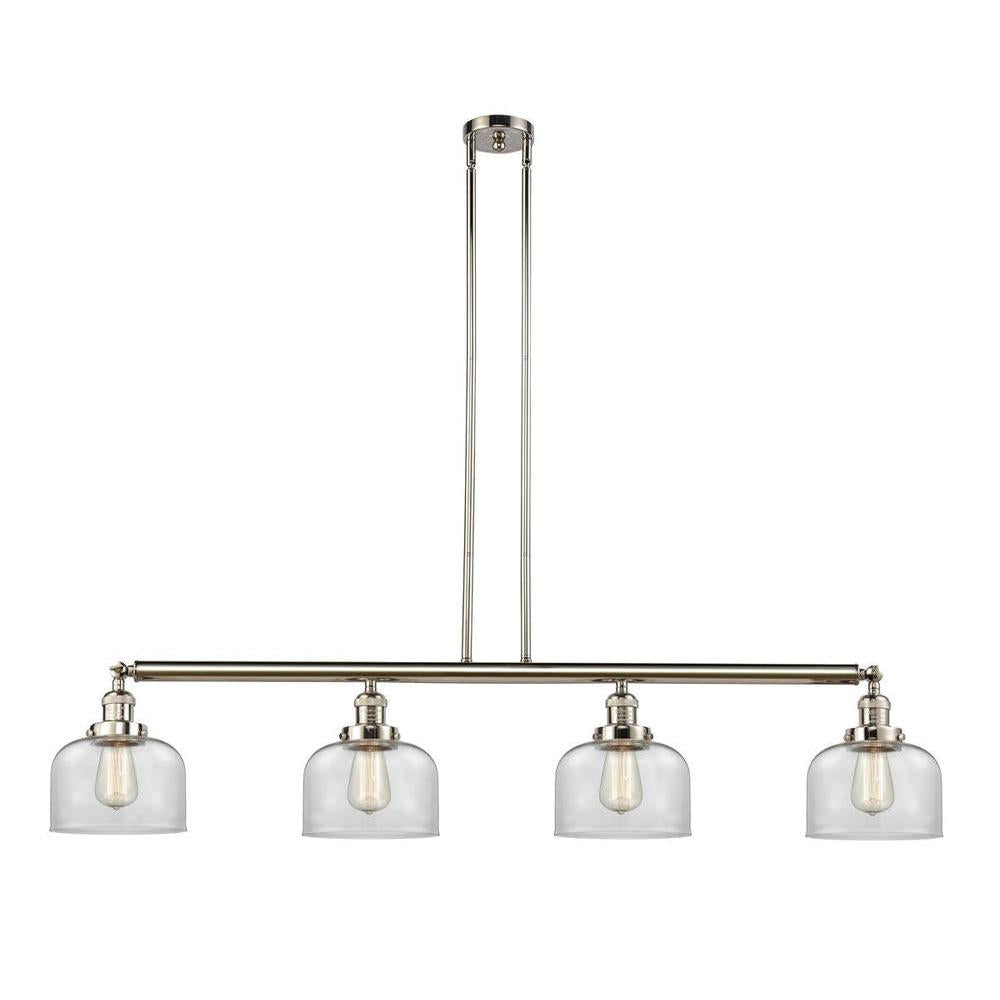 Bell - 4 Light - 53 inch - Polished Nickel - Stem Hung - Adjustable Island Light