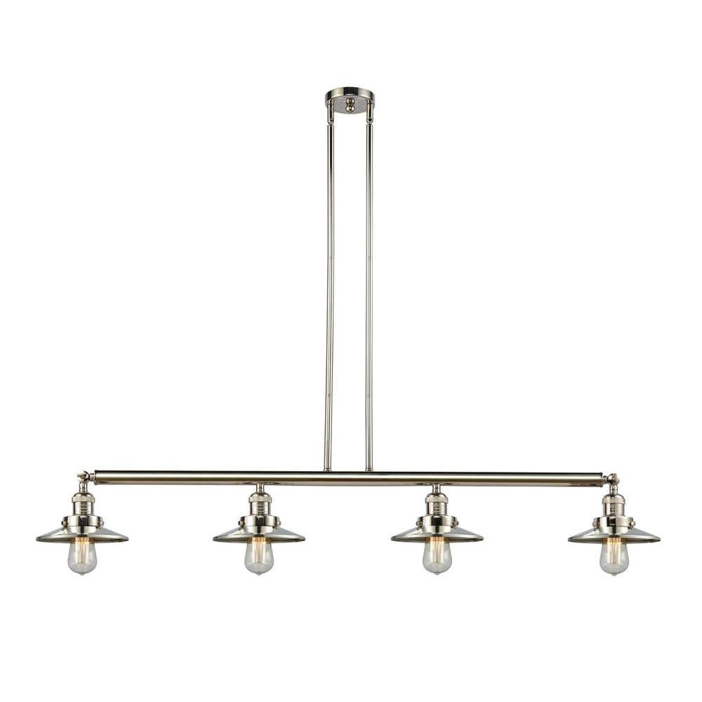 Railroad - 4 Light - 53 inch - Polished Nickel - Stem Hung - Adjustable Island Light