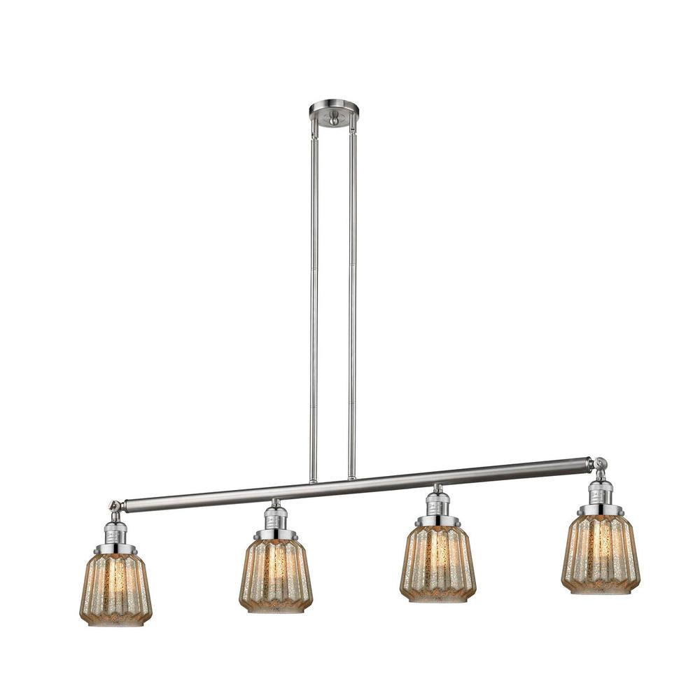 Chatham - 4 Light - 51 inch - Brushed Satin Nickel - Stem Hung - Adjustable Island Light