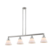 Cone - 4 Light - 52 inch - Brushed Satin Nickel - Stem Hung - Adjustable Island Light