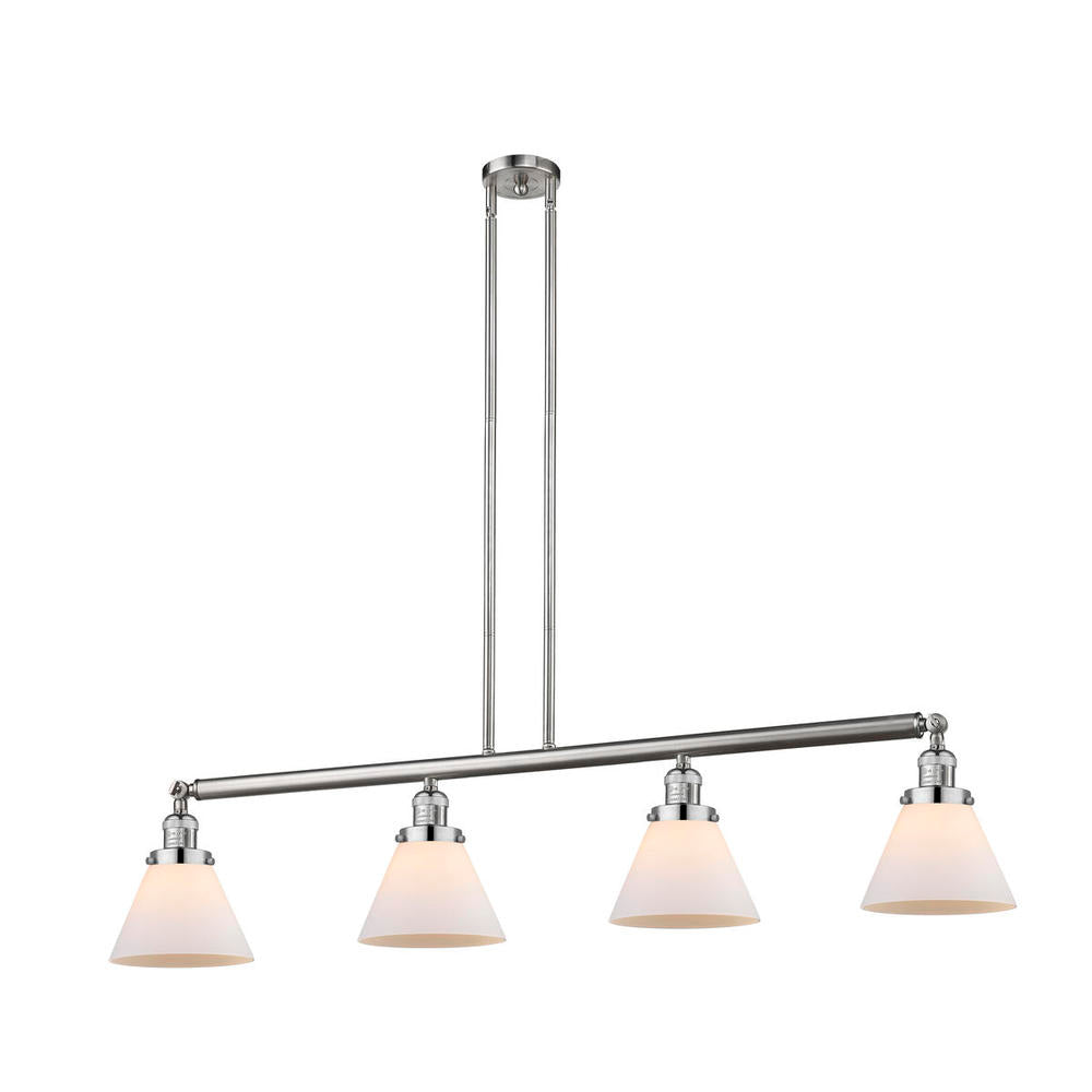 Cone - 4 Light - 52 inch - Brushed Satin Nickel - Stem Hung - Adjustable Island Light