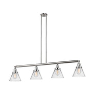 Cone - 4 Light - 52 inch - Brushed Satin Nickel - Stem Hung - Adjustable Island Light