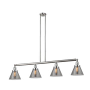 Cone - 4 Light - 52 inch - Brushed Satin Nickel - Stem Hung - Adjustable Island Light