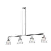 Cone - 4 Light - 51 inch - Brushed Satin Nickel - Stem Hung - Adjustable Island Light