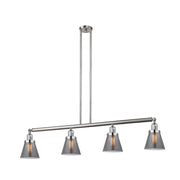Cone - 4 Light - 51 inch - Brushed Satin Nickel - Stem Hung - Adjustable Island Light