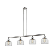 Bell - 4 Light - 53 inch - Brushed Satin Nickel - Stem Hung - Adjustable Island Light