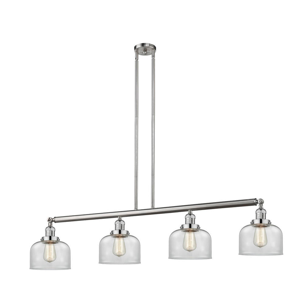 Bell - 4 Light - 53 inch - Brushed Satin Nickel - Stem Hung - Adjustable Island Light