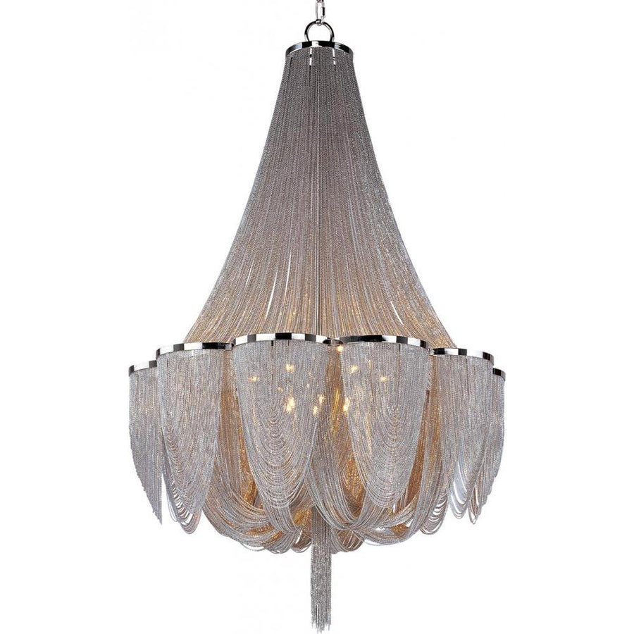 Foyer 34 Inch Chandelier – Polished Nickel