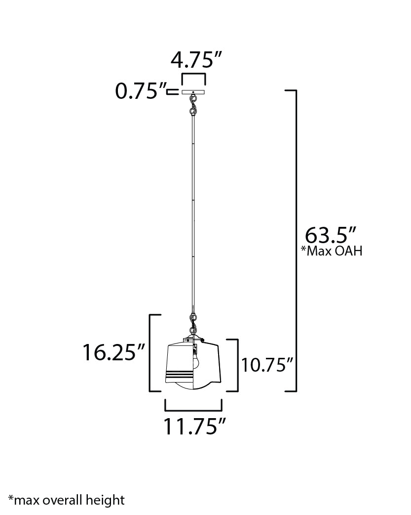11 Inch Single Pendant – Black