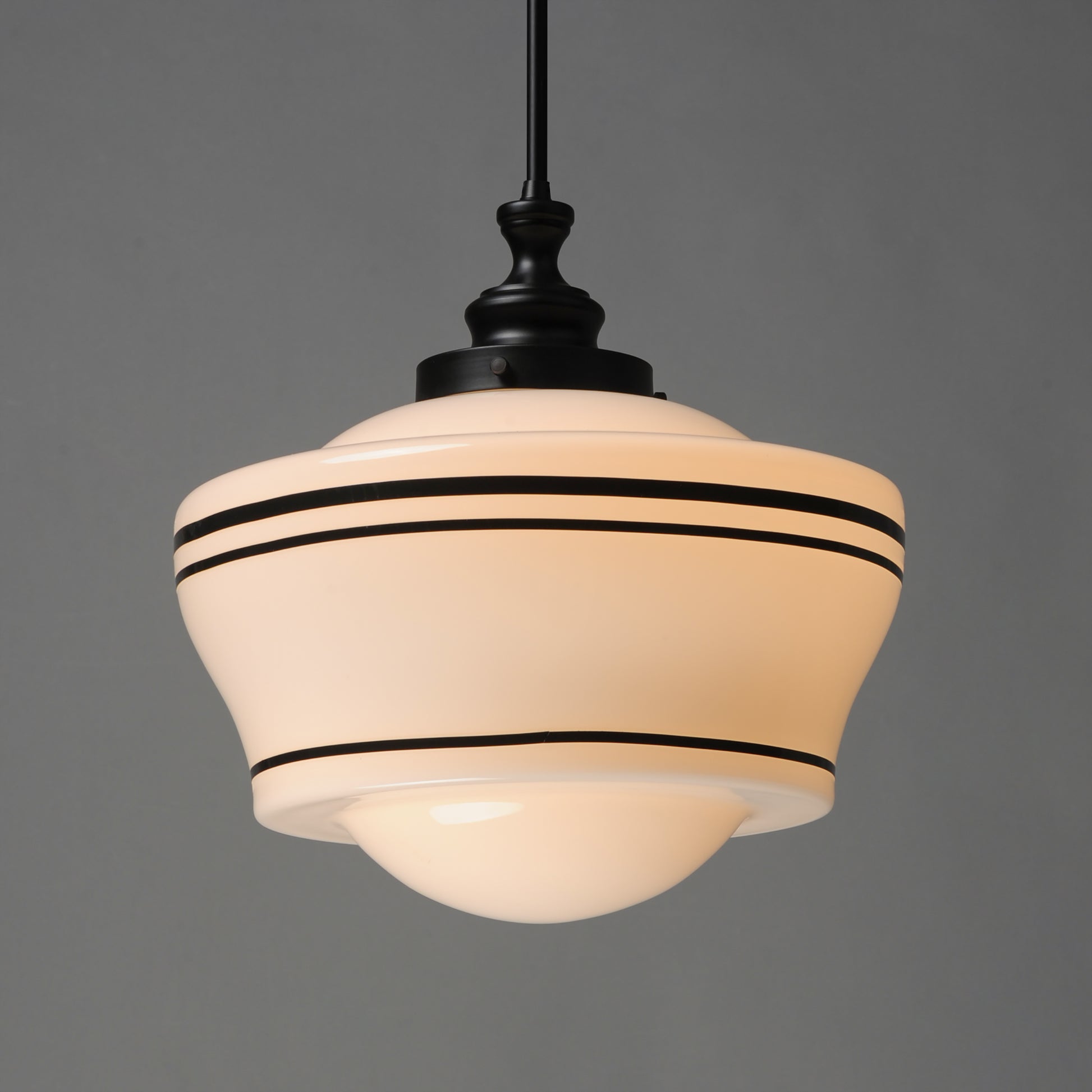 Maxim Eureka 21533WTBK Schoolhouse Pendant Light - White, Black