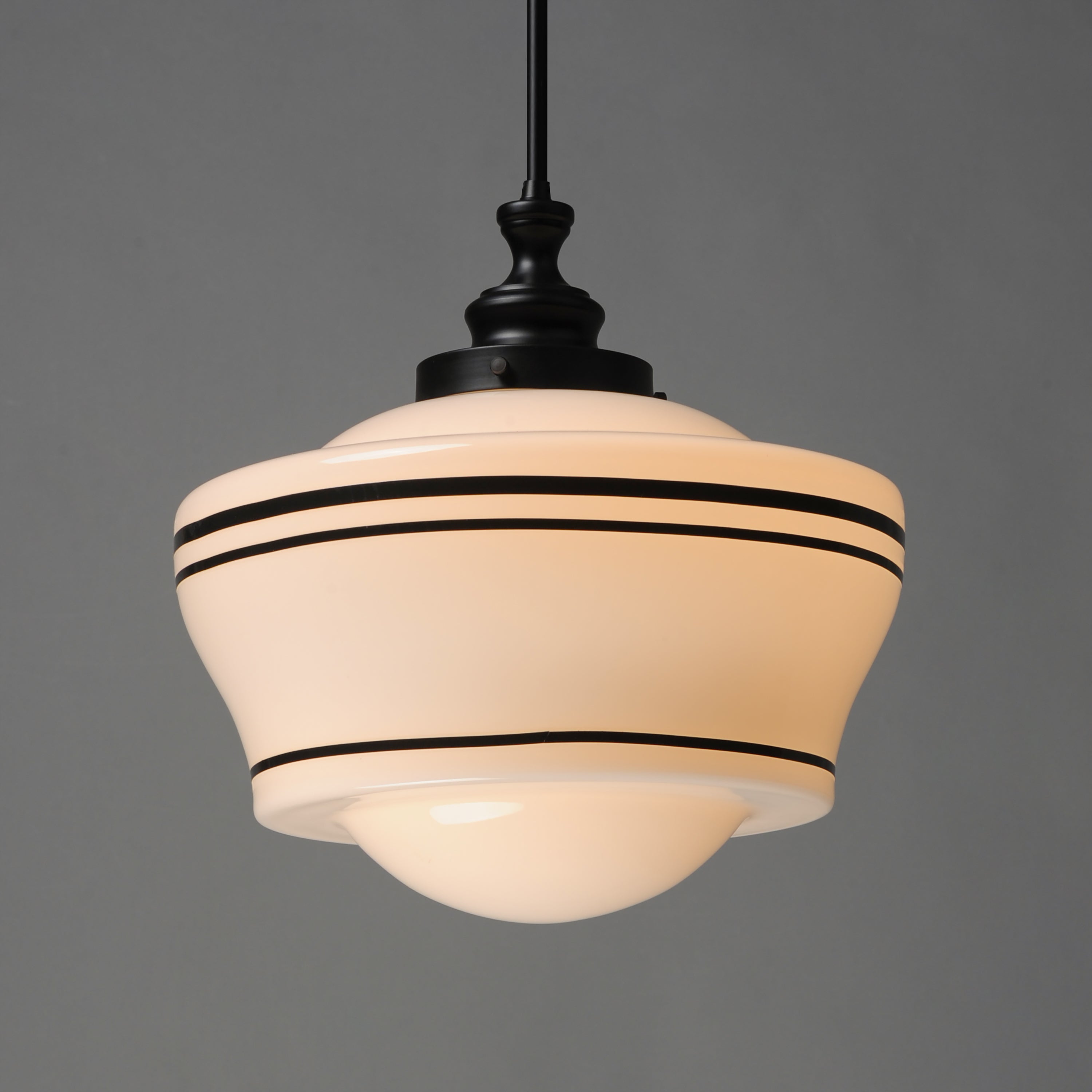 Maxim Eureka 21533WTBK Schoolhouse Pendant Light - White, Black