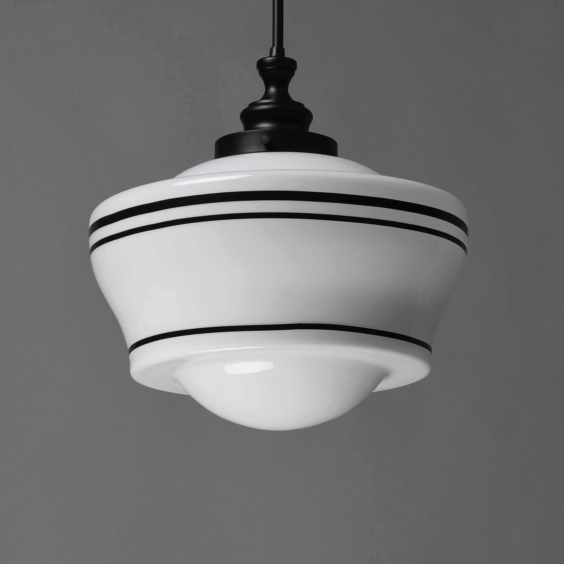Maxim Eureka 21533WTBK Schoolhouse Pendant Light - White, Black
