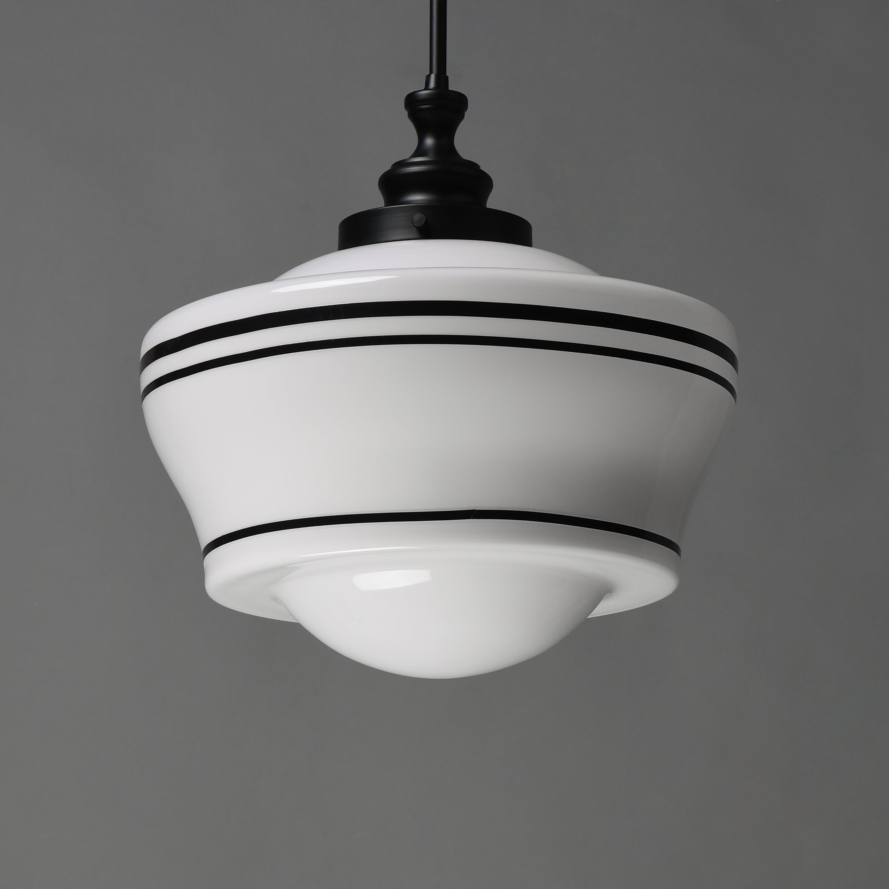 Maxim Eureka 21533WTBK Schoolhouse Pendant Light - White, Black