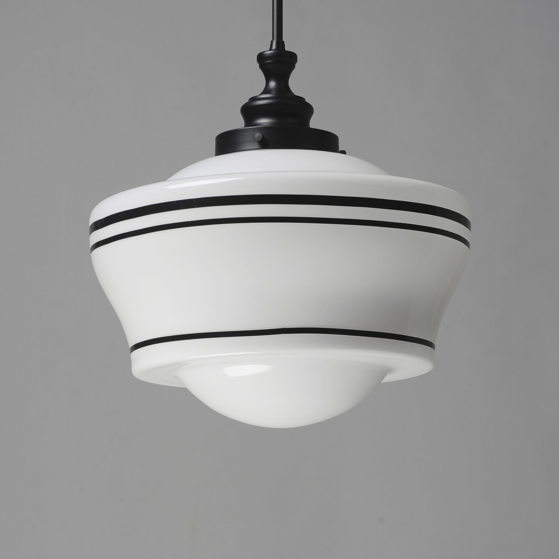 Maxim Eureka 21533WTBK Schoolhouse Pendant Light - White, Black