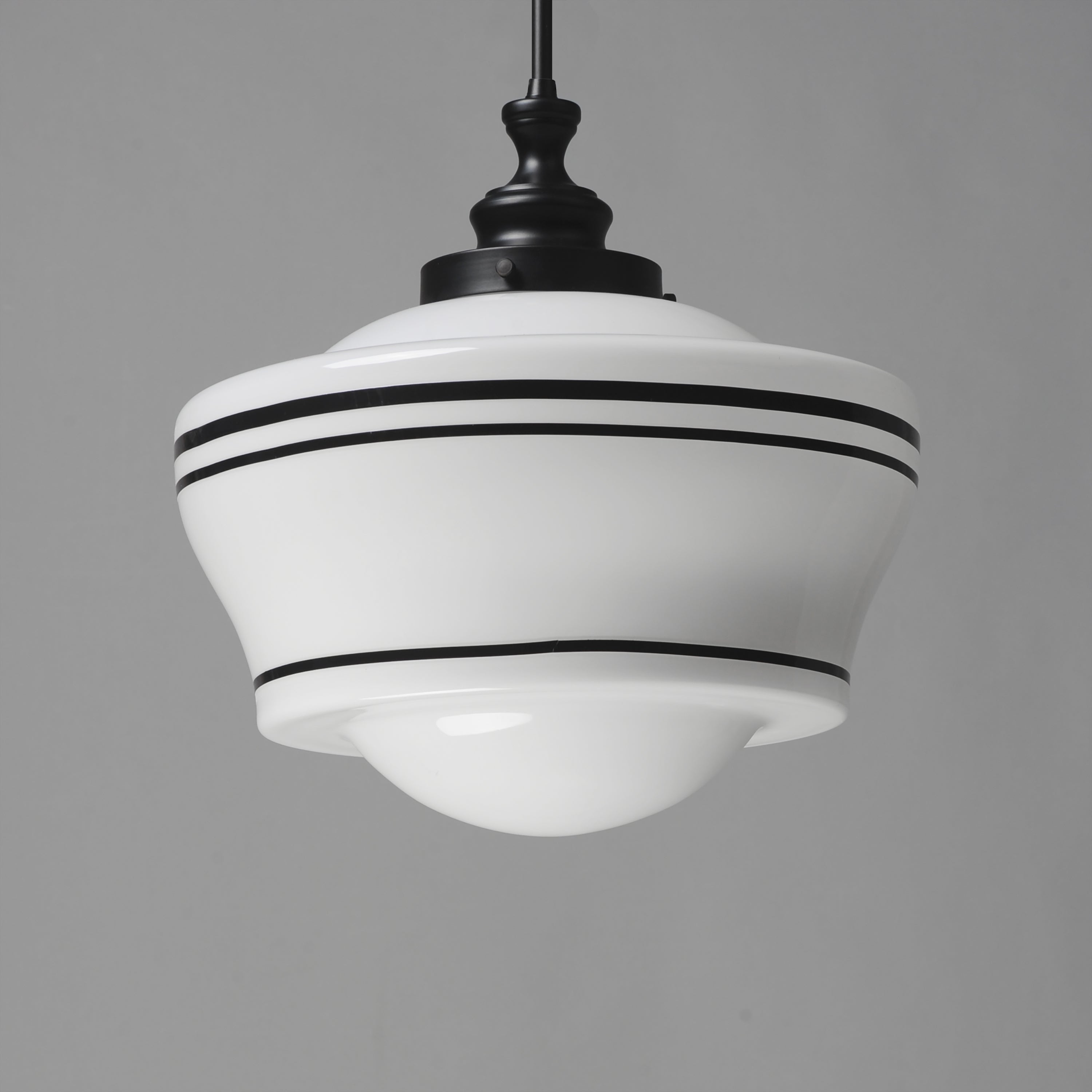 Maxim Eureka 21533WTBK Schoolhouse Pendant Light - White, Black