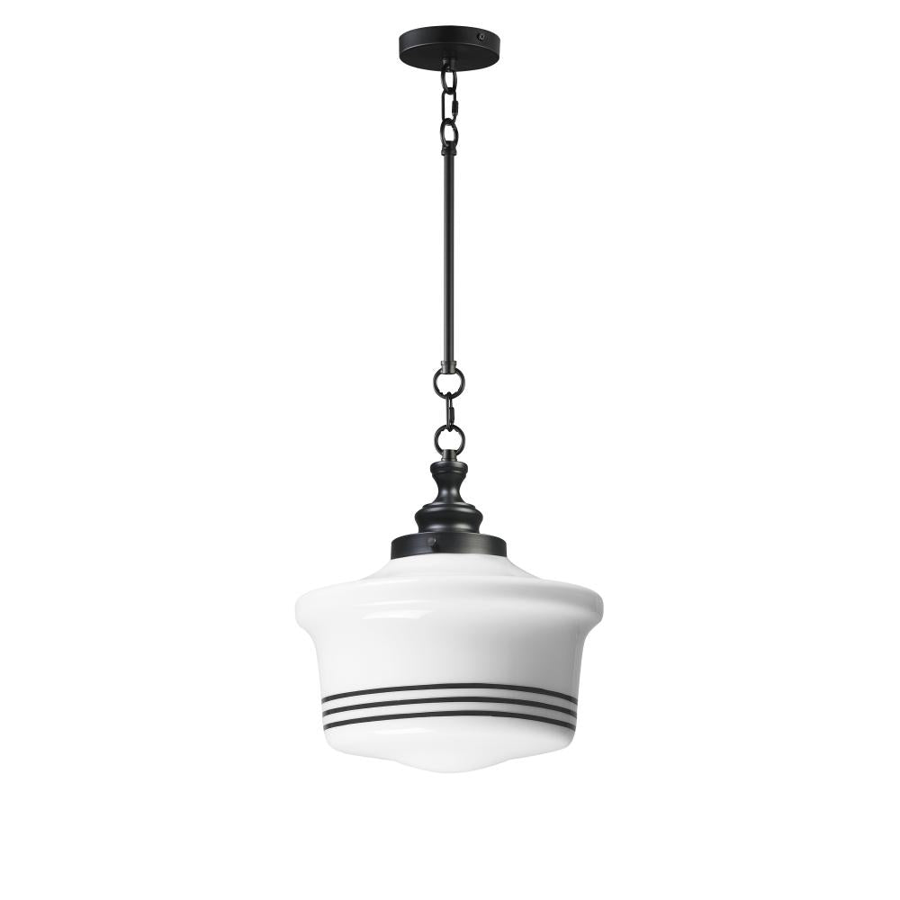 Eureka 13.75 Inch Semi Flush Mount Light – Black