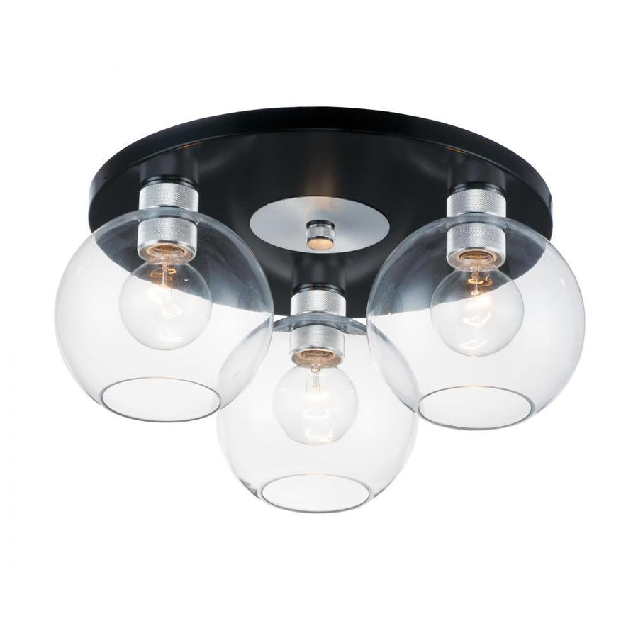 Maxim Lighting 21610CLBKAL Vessel 17 Inch Flush Mount Light – Black / Brushed Aluminum