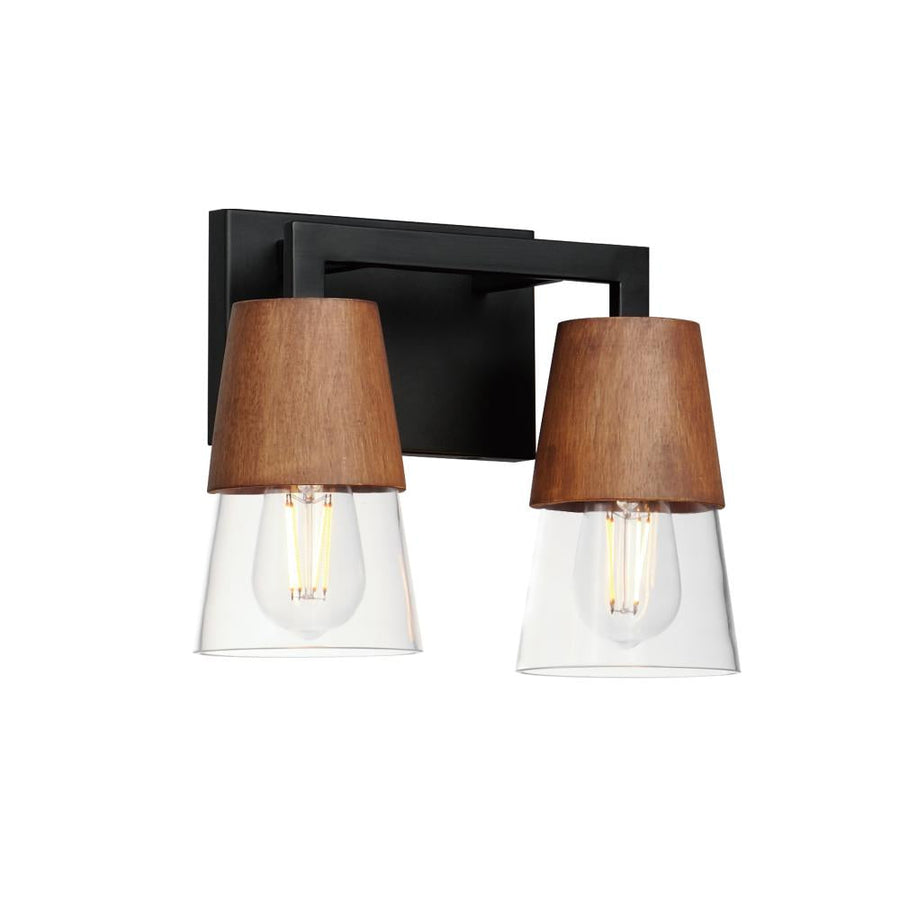12 Inch 12.5 Bathroom Vanity - 12 Inch Bathroom Vanity Light – Walnut / Black