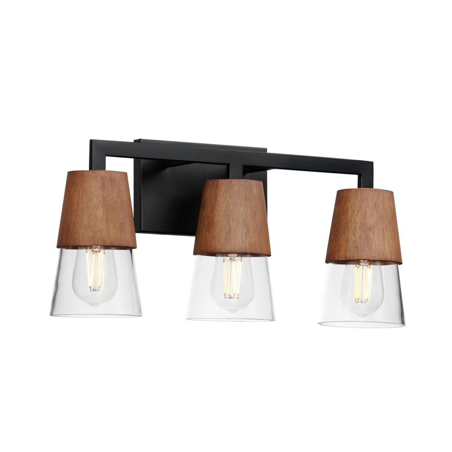 Maxim Lighting 21623CLWNBK Carpenter 20.25 Inch Bathroom Vanity - Walnut / Black