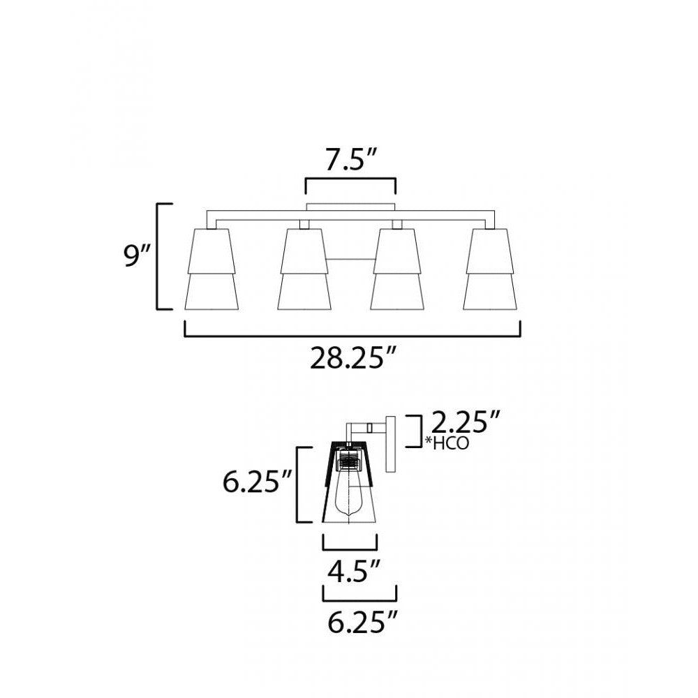 Maxim Lighting CARPENTER 21624CLWNBK Bathroom Fixture - Combination Finishes