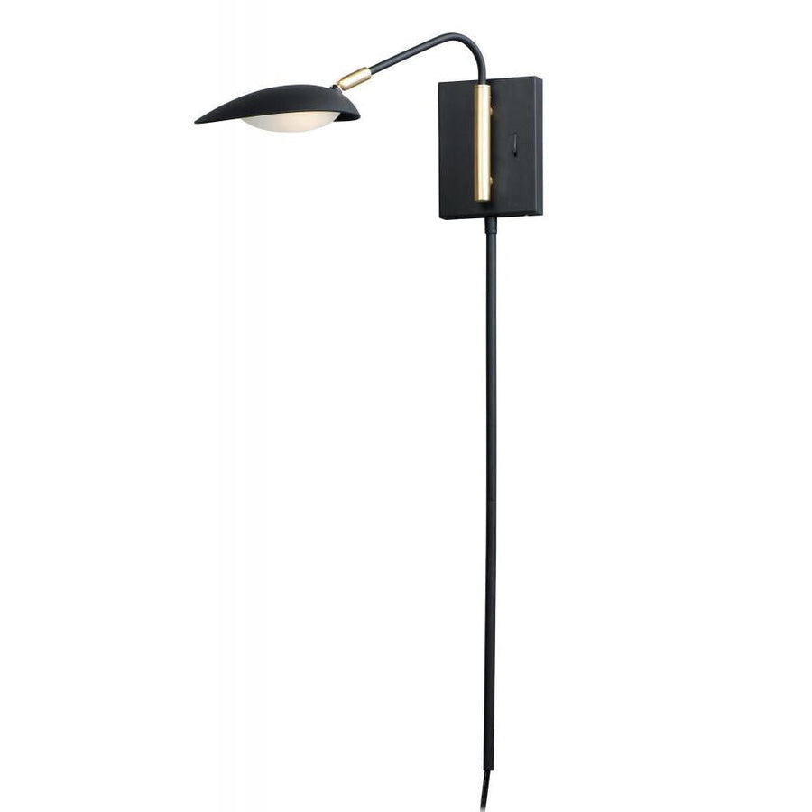Maxim Lighting 21691BKSBR Scan Wall Sconce - Black / Satin Brass
