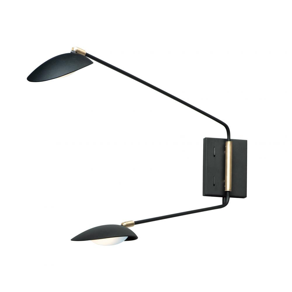 Scan 6 Wall Sconce - Black / Satin Brass