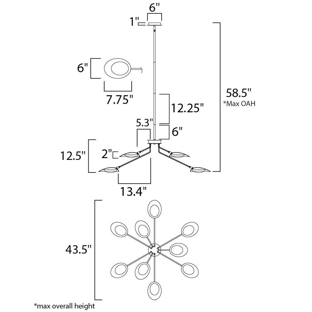 Maxim Lighting SCAN 21699BKSBR Chandelier Industrial - Black