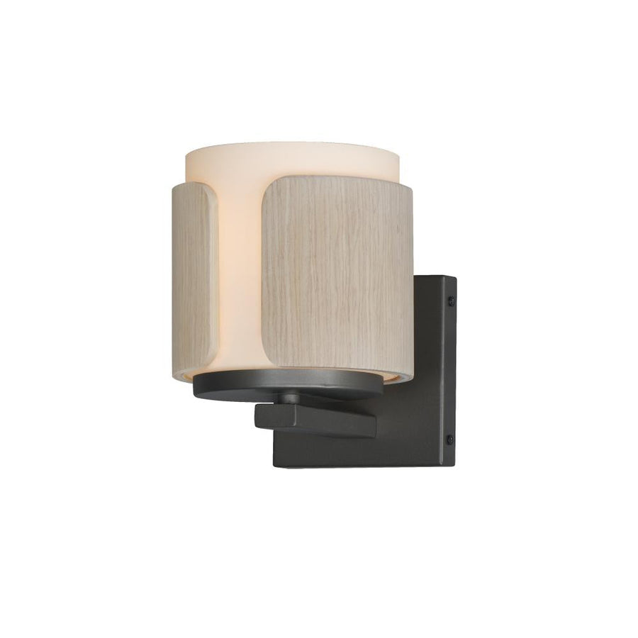Maxim Lighting 21711SWNWDCHL Draughtsman 6 Wall Sconce - Natural Wood/Charcoal