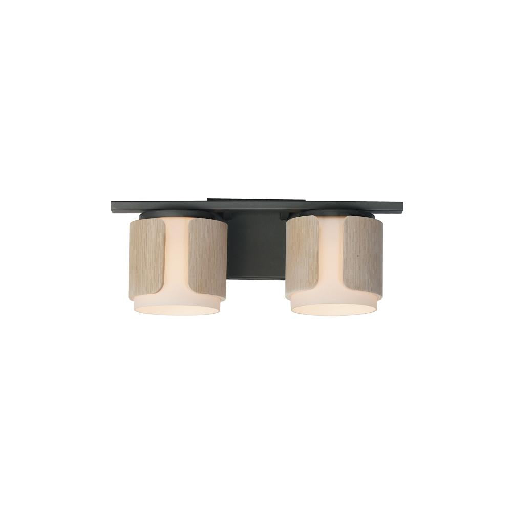 Draughtsman 18 Inch Bathroom Vanity - Natural Wood/Charcoal