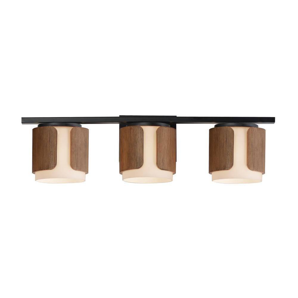 Draughtsman 27 Inch Bathroom Vanity - Walnut / Black