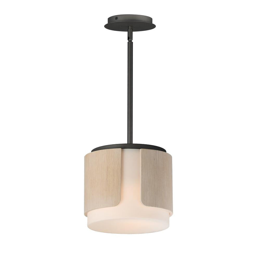 Maxim Lighting 21714SWNWDCHL Draughtsman 10 Inch Flush Mount Light – Natural Wood/Charcoal