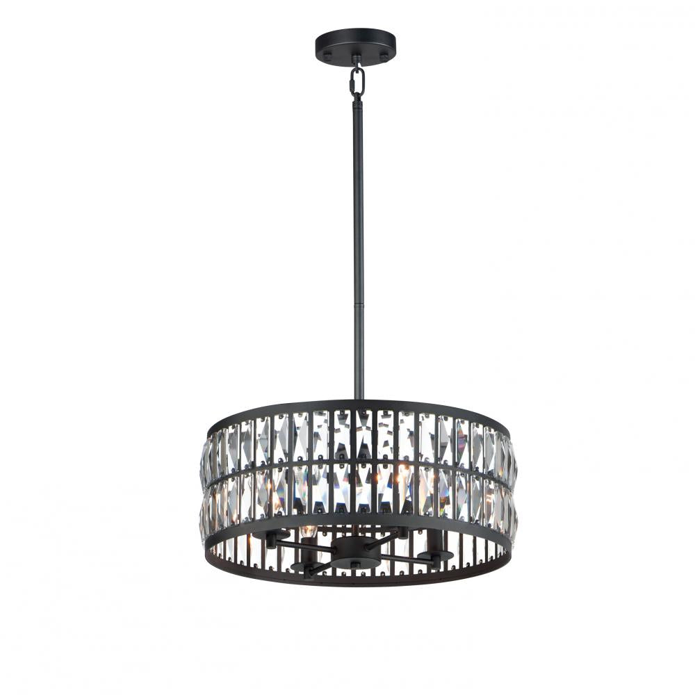 Madeline Inch 4 Light Pendant – Black