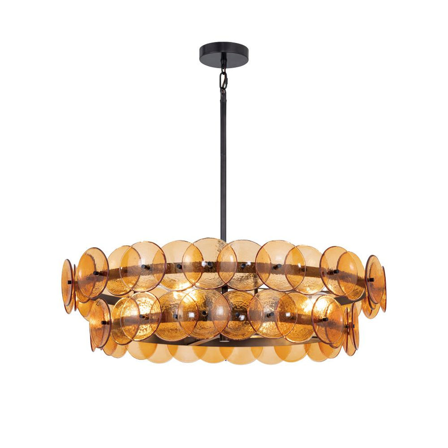 Loren 32 Inch 6 Light Multi-Tier Chandelier – Gunmetal