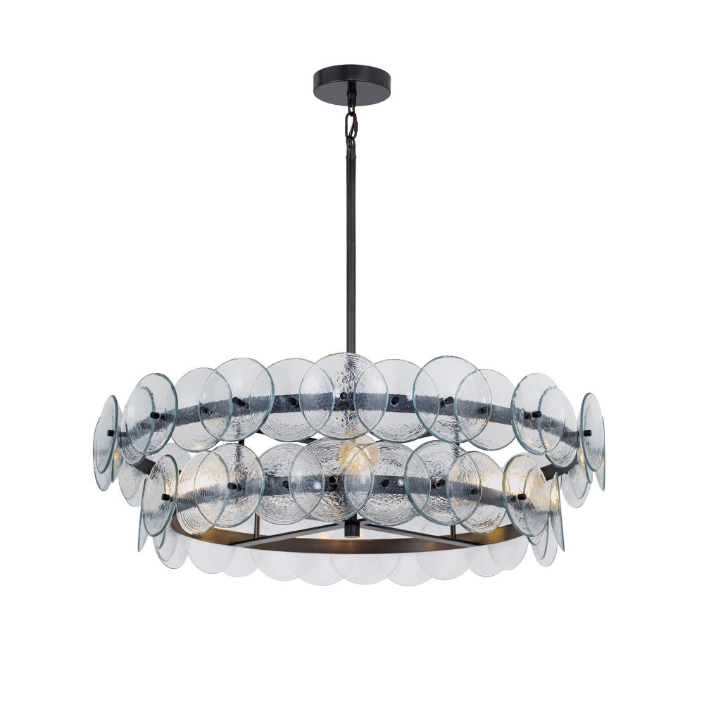 Loren 32 Inch 6 Light Multi-Tier Chandelier – Gunmetal