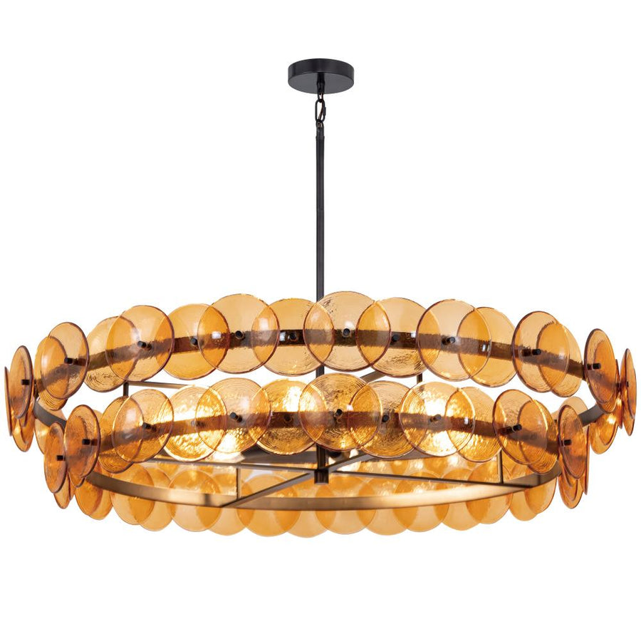 Loren 42 Inch 8 Light Multi-Tier Chandelier – Gunmetal