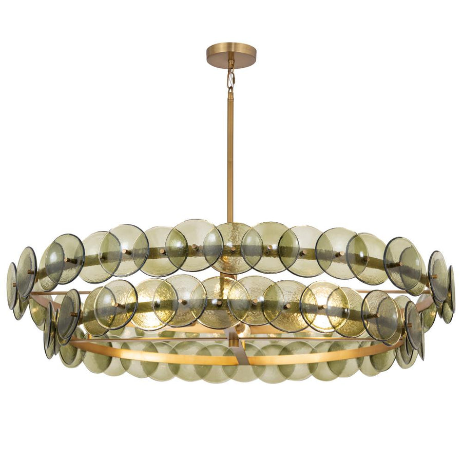 Loren 42 Inch 8 Light Multi-Tier Chandelier – Weathered Brass