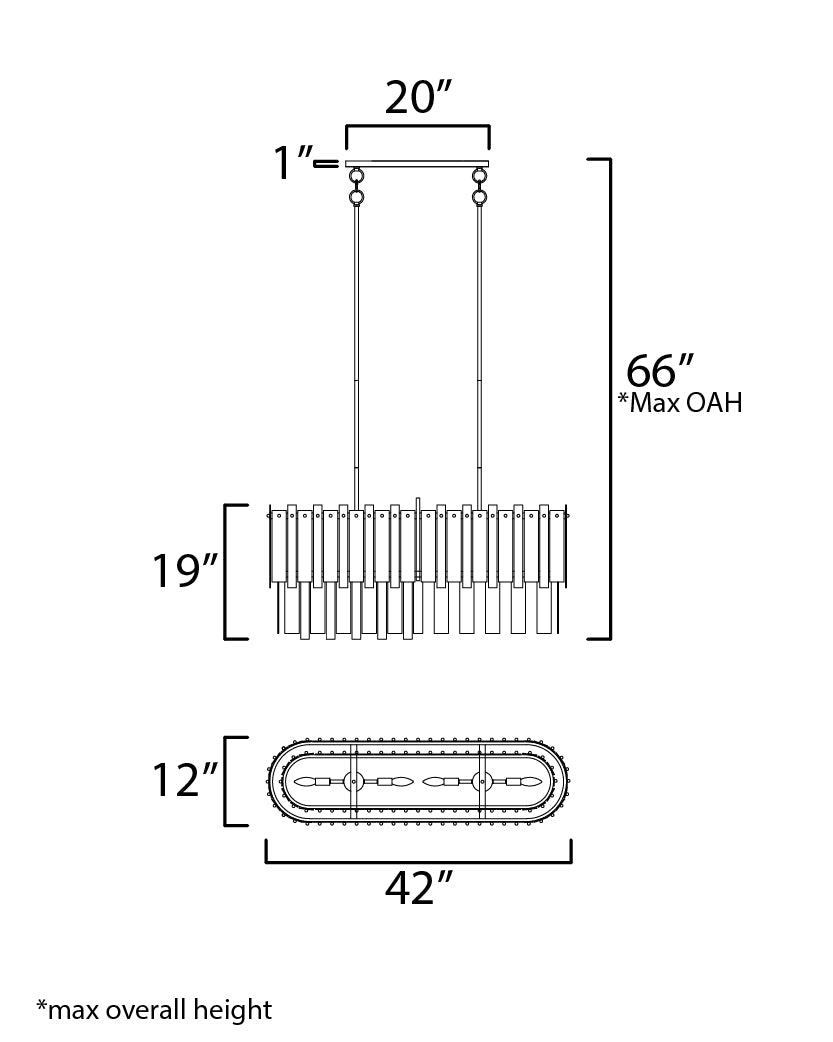 12 Inch Linear Pendant – Dark Bronze