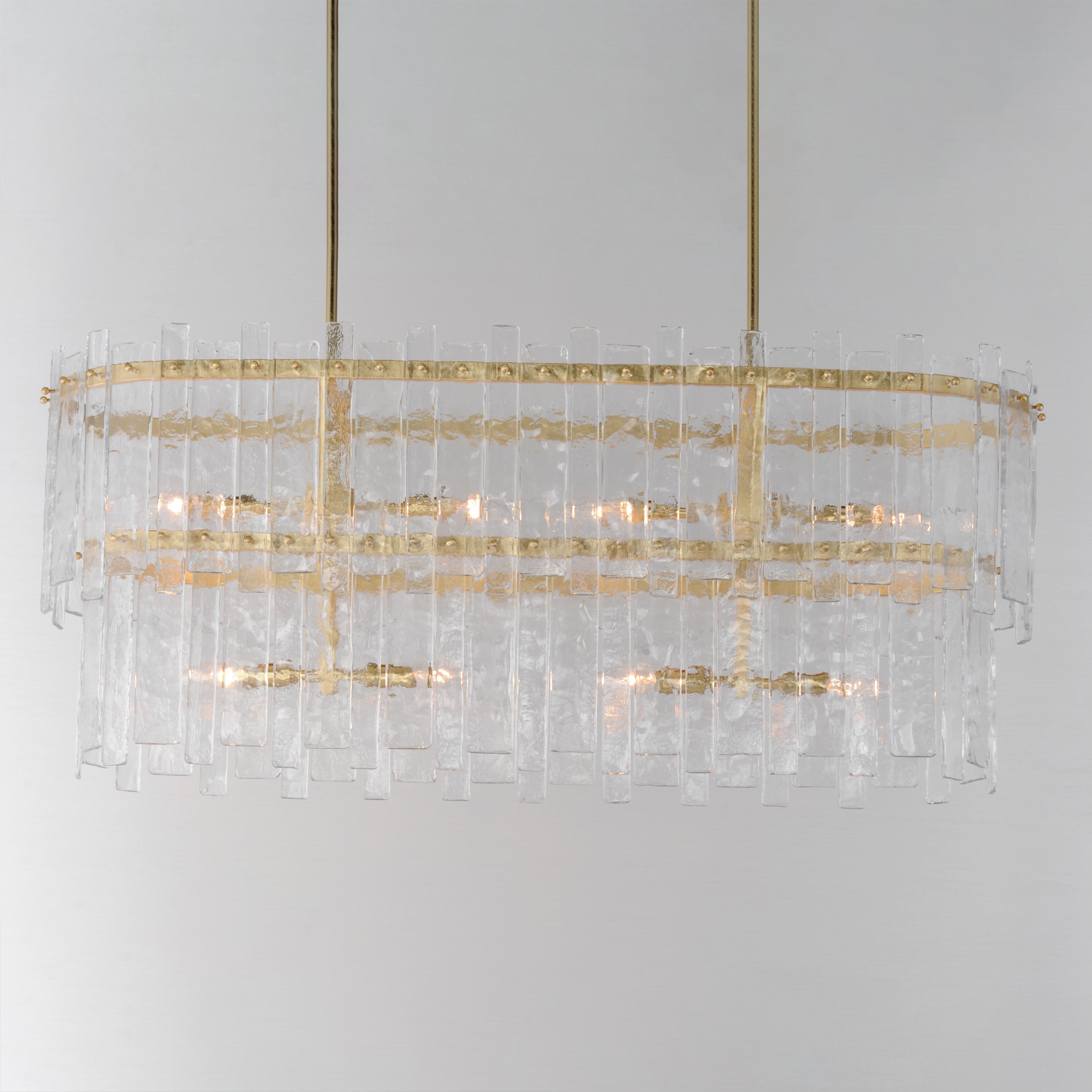 12 Inch Linear Pendant – Gold Leaf