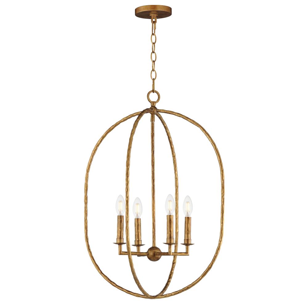 Martel 20 Inch 4 Light Pendant – Etruscan Gold