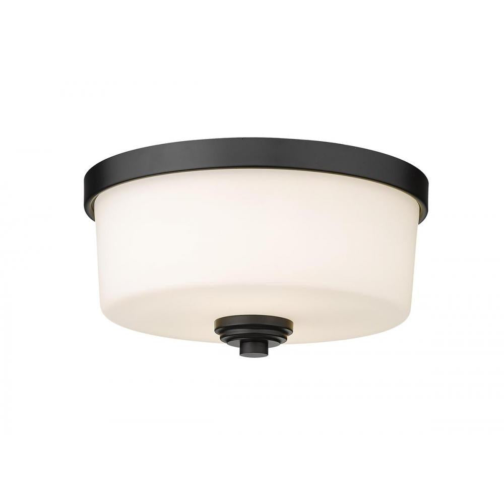 2 Light Flush Mount Light-Matte Opal