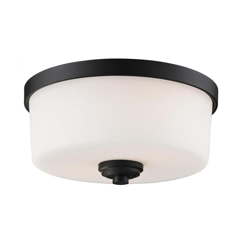 2 Light Flush Mount Light-Matte Opal